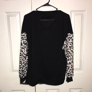 Black Cheeta Print Top